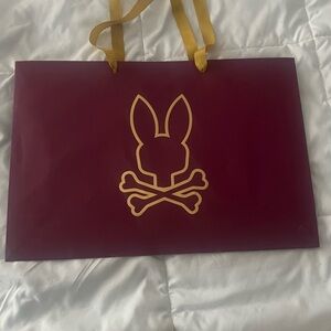 Psycho Bunny Maroon Bag with Gold Accents